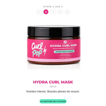 Hydra Curl Mask, étape 2 sur 5 de la routine Curl Pop — 250 ml, nutrition intense pour des boucles pleines de ressort