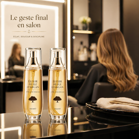 Élixir d'Argan — application sur cheveux · C-Line Beauty