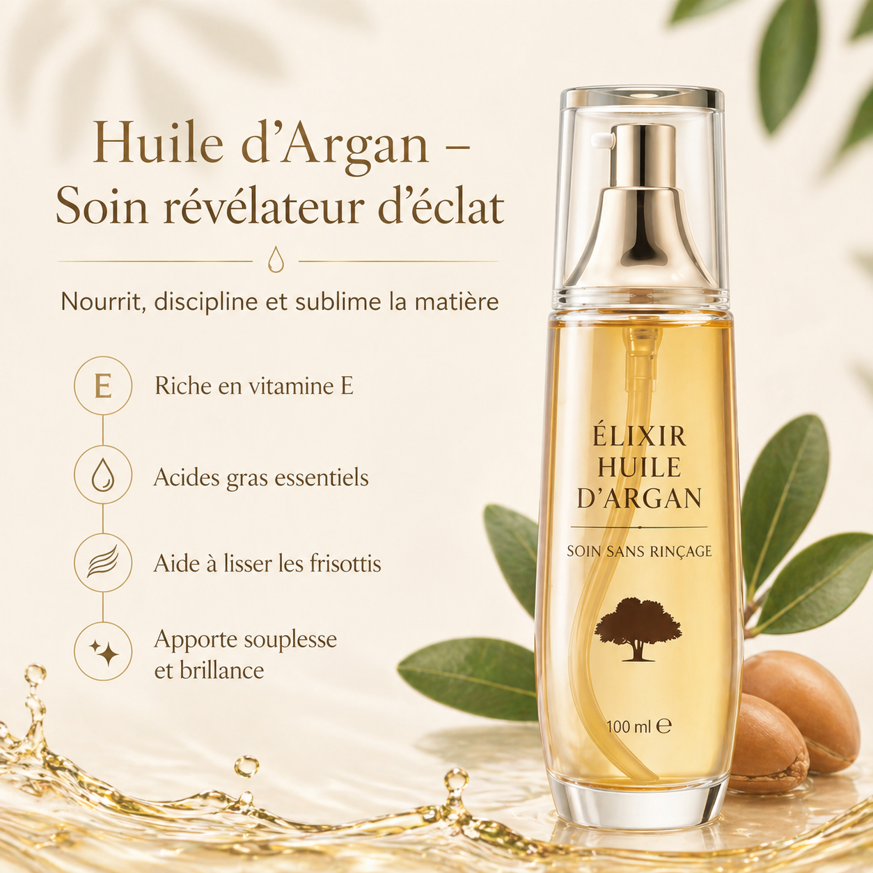 Élixir d'Argan — texture & ingrédients · C-Line Beauty