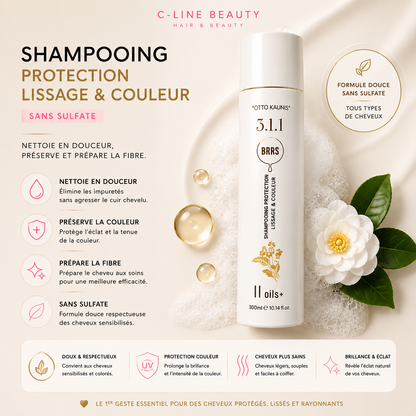 Routine Essentielle — Réparation & Nutrition — application sur cheveux · C-Line Beauty