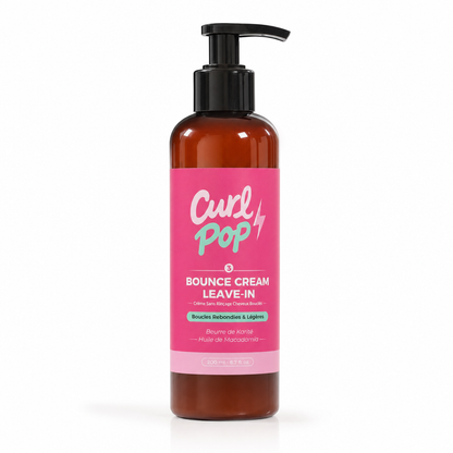 Bounce Cream Leave-In Curl Pop — crème sans rinçage cheveux bouclés 200 ml, packshot fond blanc