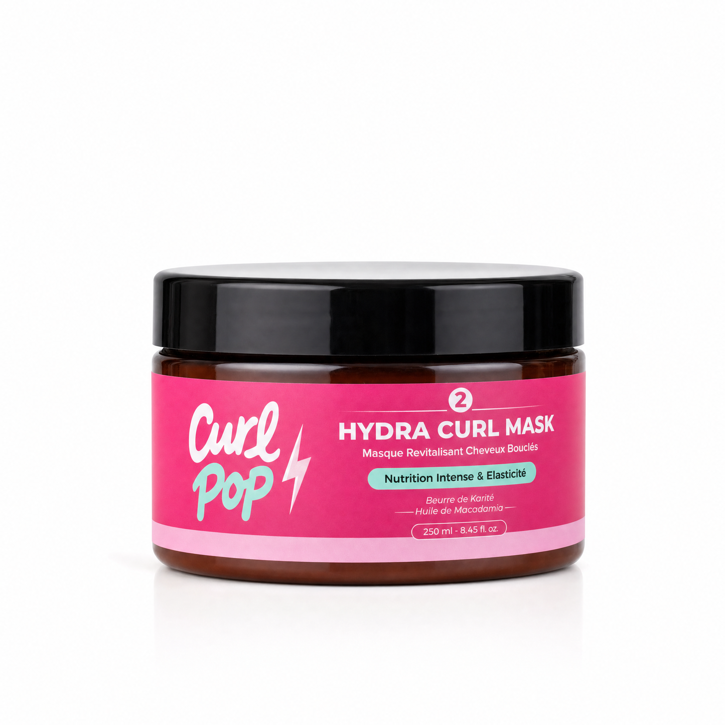 Hydra Curl Mask Curl Pop — masque nutrition intense cheveux bouclés 250 ml, packshot fond blanc