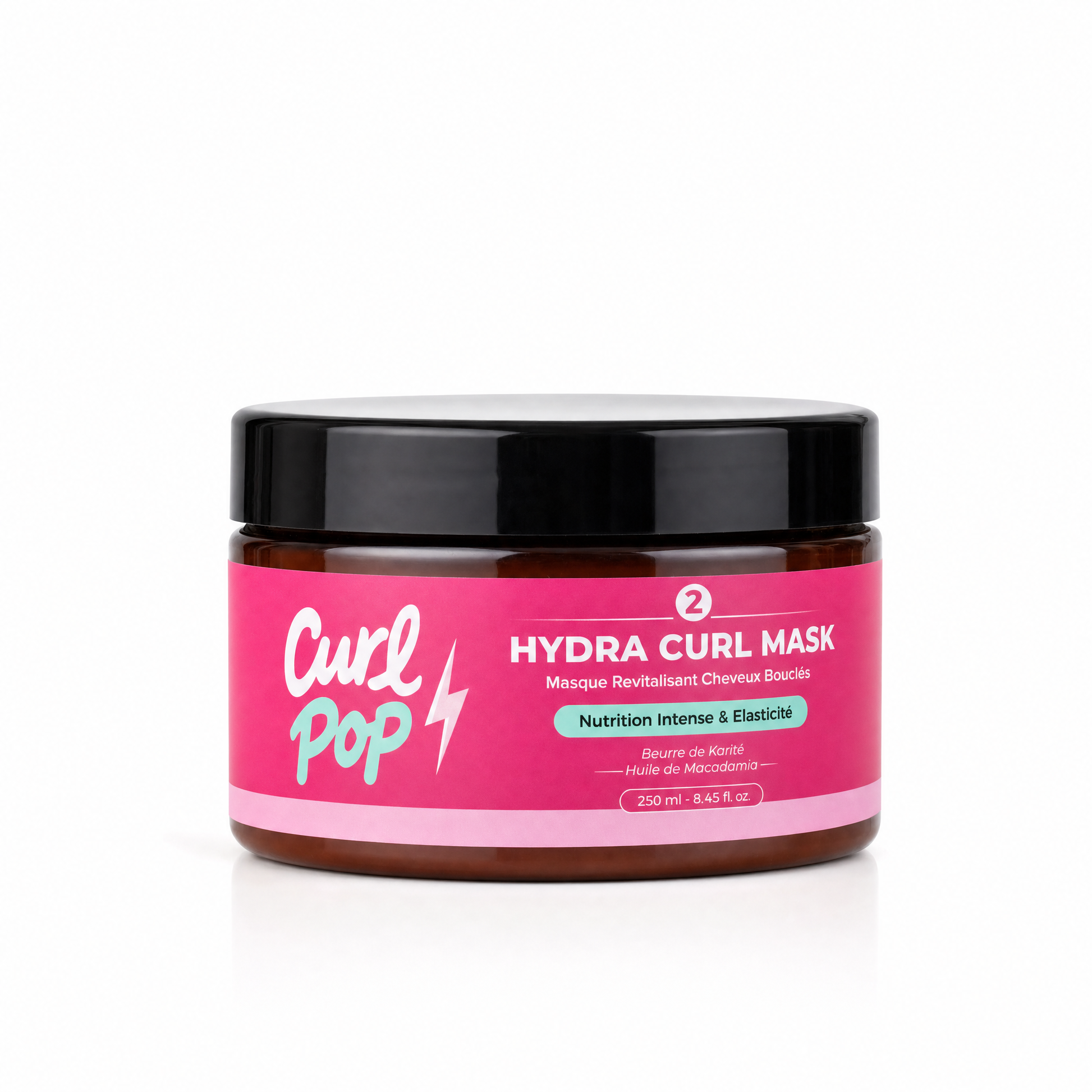 Hydra Curl Mask Curl Pop — masque nutrition intense cheveux bouclés 250 ml, packshot fond blanc