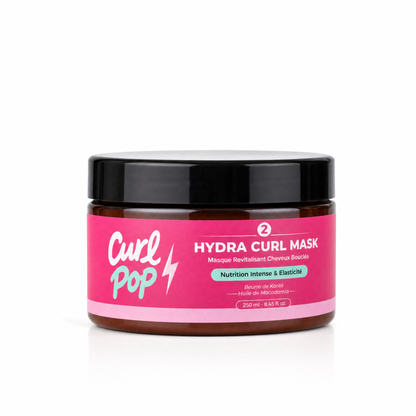 Hydra Curl Mask Curl Pop — masque nutrition intense cheveux bouclés 250 ml, packshot fond blanc