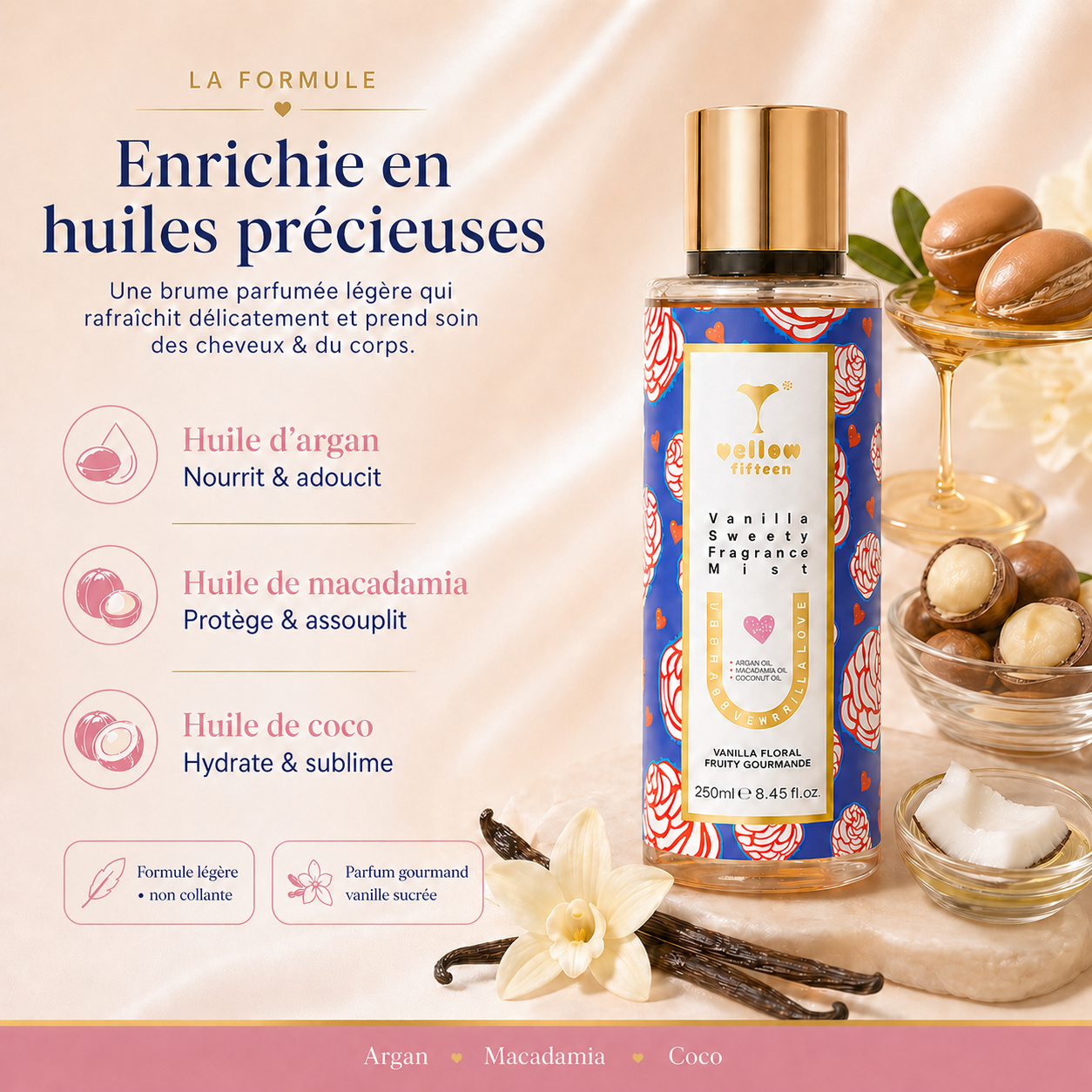 Brume Vanilla Love — texture & ingrédients · C-Line Beauty